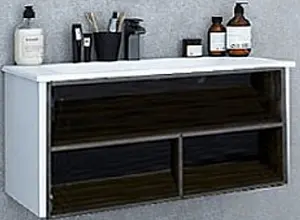 Тумба-умывальник подвесная Aquaton Брук 80 (открытый) дуб феррара/белый Тумба-умывальник подвесная Aquaton Брук 80 (открытый) дуб феррара/белый, 1