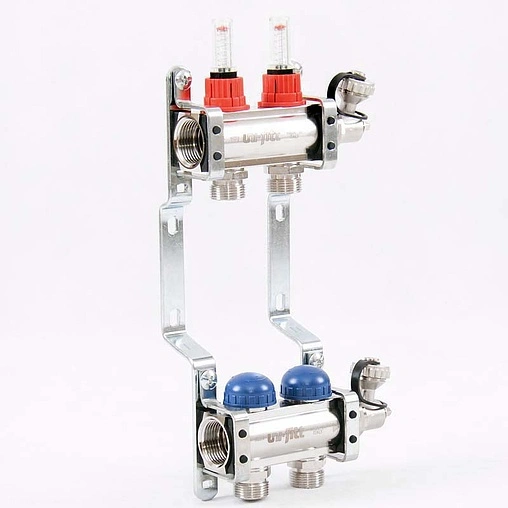 Группа коллекторная с расходомерами 2 отвода 1&quot;в/в x ¾&quot;ек Uni-fitt 440E4302