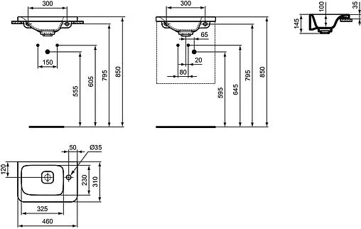 Раковина Ideal Standard Tonic II Guest 45 R белый K087601