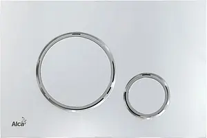 Клавиша смыва для унитаза AlcaPlast Thin M771 кнопки/хром глянцевый, кольца/хром матовый, 1