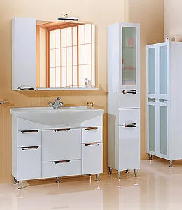 Шкаф-зеркало Aqwella Line 105 L белый Li.02.10, 4