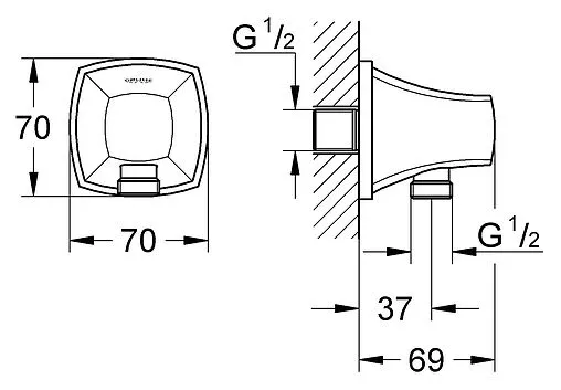 Шланговое подключение Grohe Grandera хром 27970000