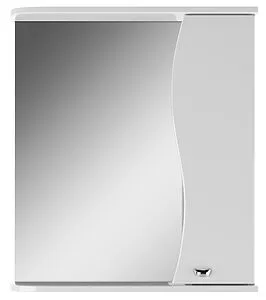 Шкаф-зеркало Айсберг Волна 60 R белый DA1047HZ, 2