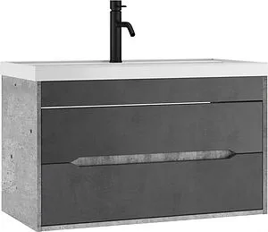 Тумба-умывальник подвесной Домино Loft 90 бетон DL5604T+4670142930013, 1