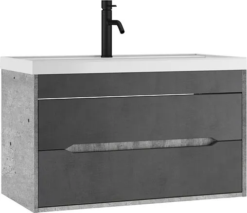 Тумба-умывальник подвесная Домино Loft 90 бетон DL5604T+4670142930013