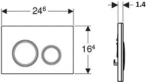 Клавиша смыва для унитаза Geberit Sigma 21 115.884.SJ.1 стекло/черный, кольца/хром глянцевый Клавиша смыва для унитаза Geberit Sigma 21 115.884.SJ.1 стекло/черный, кольца/хром глянцевый, 2