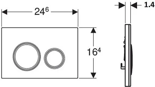 Клавиша смыва для унитаза Geberit Sigma 21 115.884.JX.1 кнопки/черный орех, кольца/хром глянцевый