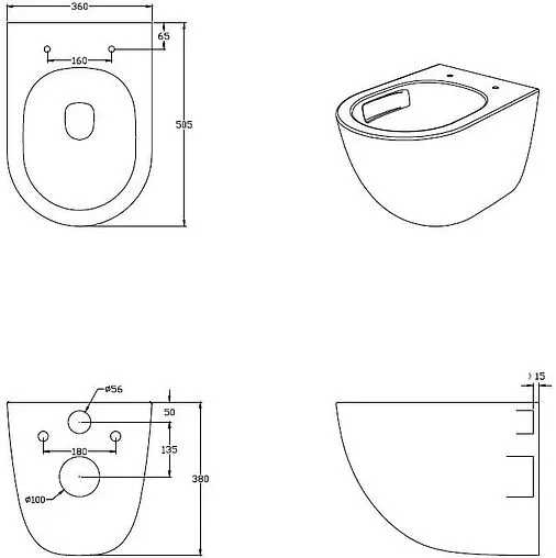 Унитаз подвесной безободковый Aquanet EcoVortex Tornado белый 00348039