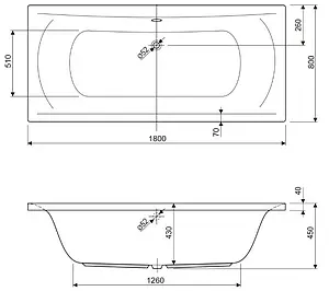 Ванна акриловая Cezares Arena 180x80 Ванна акриловая Cezares Arena 180x80, 2