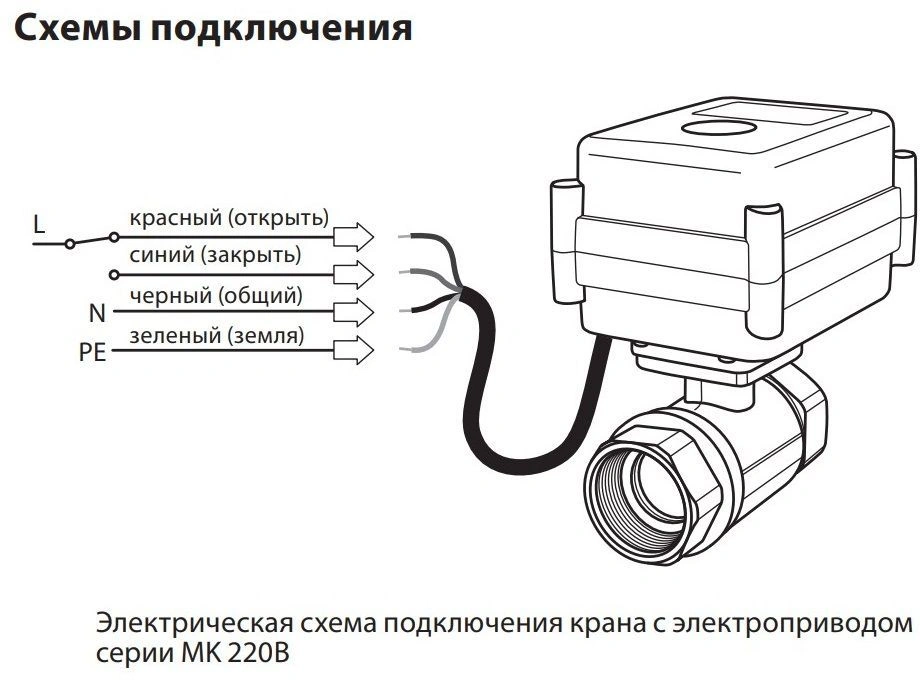 Кран шаровый с электроприводом MK ½" 220В 100035502100 Кран шаровый с электроприводом MK ½" 220В 100035502100
