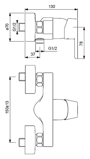 Смеситель для душа Ideal Standard Vito хром B0411AA Смеситель для душа Ideal Standard Vito хром B0411AA