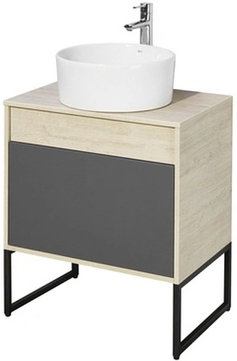 Тумба-умывальник подвесная Aquaton Лофт Урбан 65 графит/орегон 1A2540K3LQX60