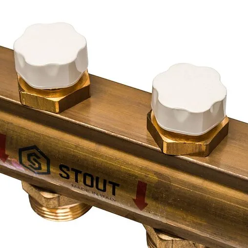 Группа коллекторная без расходомеров 12 отводов 1&quot;в/в x ¾&quot;ек Stout SMB 0468 000012