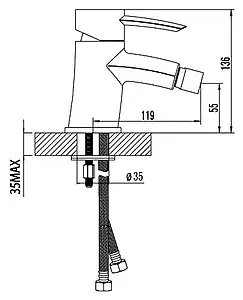 Смеситель для биде Lemark Atlantiss хром LM3208C Смеситель для биде Lemark Atlantiss хром LM3208C, 2