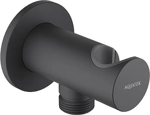 Шланговое подключение с держателем Aquatek чёрный матовый AQ2464MB