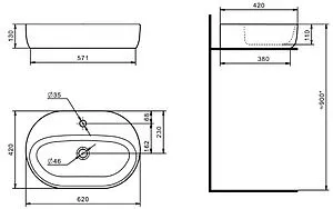 Тумба-умывальник подвесная Aquaton Либерти 100 дуб эльвезия 1A2796K5LYC70, 3
