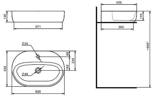 Тумба-умывальник подвесная Aquaton Либерти 100 дуб эльвезия 1A2796K5LYC70
