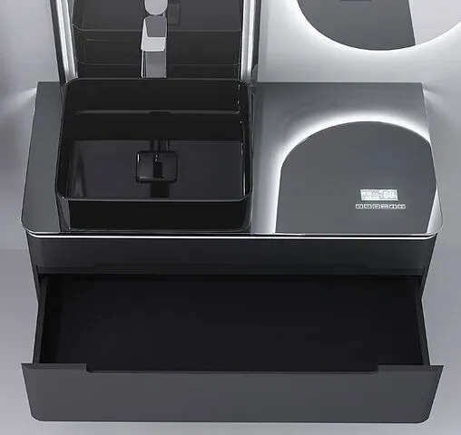 Тумба под умывальник подвесная Jorno Shine 100 с МФУ антрацит Shi.01.100-M/P/A Тумба под умывальник подвесная Jorno Shine 100 с МФУ антрацит Shi.01.100-M/P/A