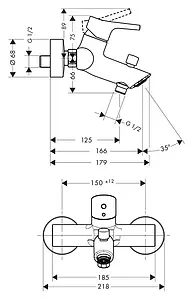 Смеситель для ванны Hansgrohe Talis S хром 72400000 Смеситель для ванны Hansgrohe Talis S хром 72400000, 2
