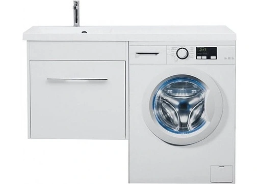 Тумба-умывальник подвесная над стиральной машиной Aquanet Августа 120 L дуб сонома 00210027+00239565