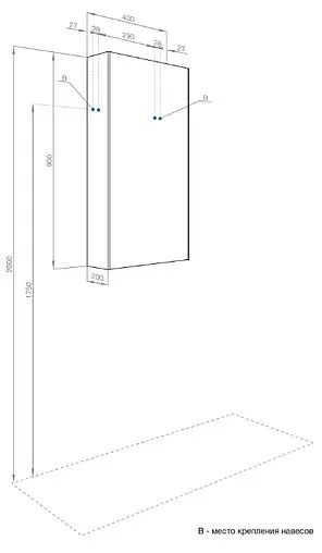 Шкаф Aquaton Либерти 40 дуб эльвезия 1A280003LYC70