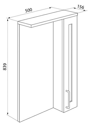 Шкаф-зеркало IDDIS Sena 50 R белый/дерево SEN5000i99