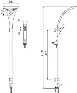 Душевая система без смесителя Lemark хром LM8807C, 2
