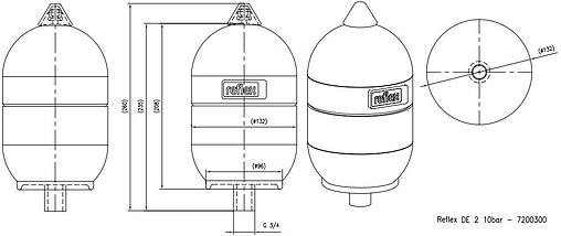 Гидроаккумулятор Reflex DE 2л 10 бар 7200300