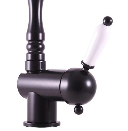 Смеситель для кухни Rav Slezak Labe чёрный матовый/белый L508.5/8CMAT