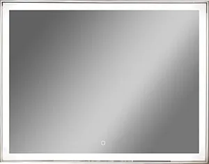 Зеркало с подсветкой Continent Aralia Black Led 90x70 с часами, с подогревом чёрный ЗЛП474, 1