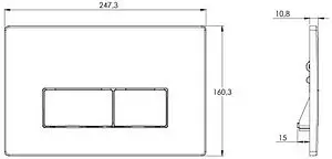 Клавиша смыва для унитаза Azario AZ-8200-0091/AZ-P58-0160 золото, 2