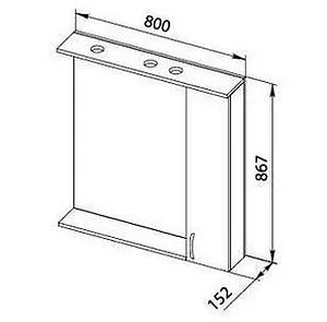 Шкаф-зеркало Aquanet Донна 80 R дуб светлый 00168930, 2