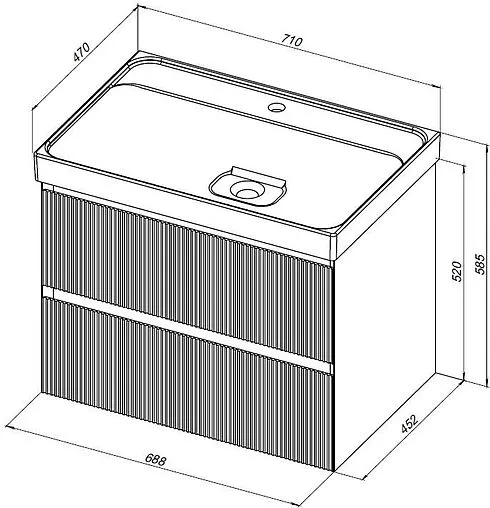 Тумба под умывальник подвесная Aquanet Альтера 70 белый матовый 00337155