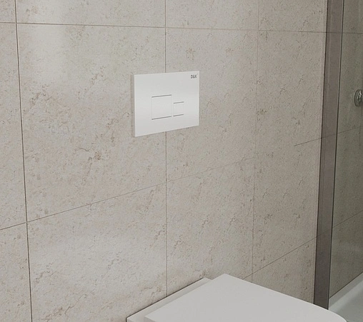 Клавиша смыва для унитаза D&amp;K Quadro DB1519016 белый глянцевый