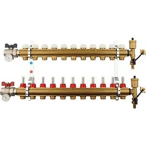 Группа коллекторная с расходомерами 11 отводов 1&quot;в/в x ¾&quot;ек Tiemme 3870024, 1
