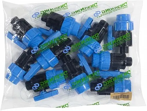 Кран шаровый с переходом на пнд трубу 25мм x ¾&quot;н Джилекс 9365