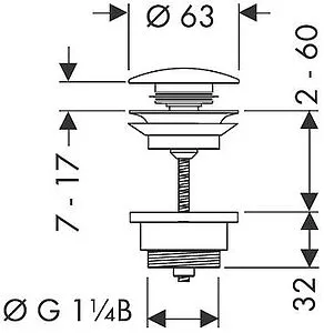 Выпуск автоматический для раковины Hansgrohe хром 50100000 Выпуск автоматический для раковины Hansgrohe хром 50100000, 2