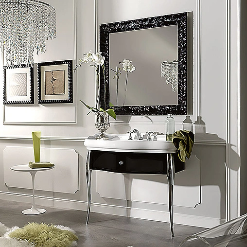 Консоль напольная Kerasan Retro 100 чёрный/хром 7363K3