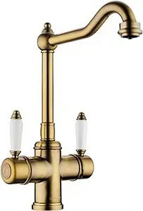 Смеситель для кухни с подключением к фильтру Omoikiri Tottori-AB античная латунь 4994009, 1