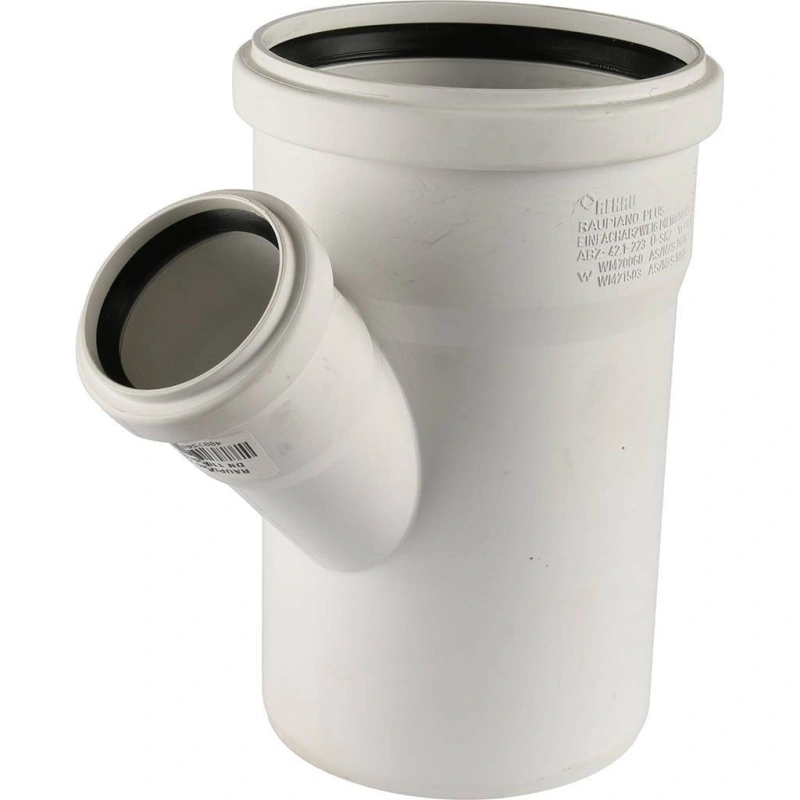 Тройник внутренний бесшумный D=110x50мм Угол 45° Rehau Raupiano Plus 11213041001