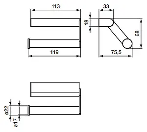 Держатель туалетной бумаги Ideal Standard Connect хром N1381AA, 3