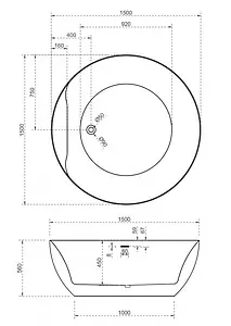 Ванна акриловая отдельностоящая Abber 150x150 AB9280 Ванна акриловая отдельностоящая Abber 150x150 AB9280, 2