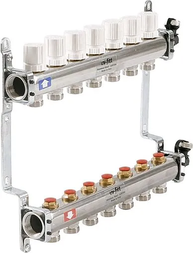 Группа коллекторная распределительная 7 отводов 1&quot;в/в x ¾&quot;ек Uni-fitt 451I4307
