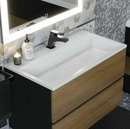 Тумба под умывальник подвесная Uperwood Barsa 70 дуб сонома/чёрный матовый 2930205157 Тумба под умывальник подвесная Uperwood Barsa 70 дуб сонома/чёрный матовый 2930205157