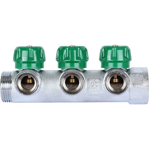 Коллектор регулирующий проходной 3 отвода 1&quot;в/н x ¾&quot;ек Stout SMB-6850-013403