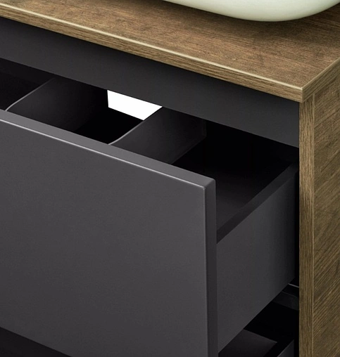 Тумба-умывальник подвесная Aquaton Терра 85 дуб кантри/антрацит 1A2472K1TEKA0