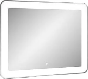 Зеркало с подсветкой Continent Velvette Led 90x70 с подогревом белый ЗЛП1759 Зеркало с подсветкой Continent Velvette Led 90x70 с подогревом белый ЗЛП1759, 1
