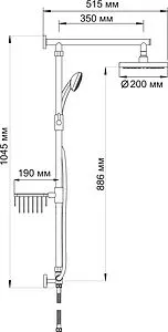 Душевая система без смесителя Wasserkraft хром A015 Душевая система без смесителя Wasserkraft хром A015, 2