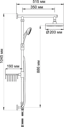 Душевая система без смесителя Wasserkraft хром A015