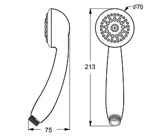 Лейка ручного душа Vidima Seva Jet S1 хром BA181AA Лейка ручного душа Vidima Seva Jet S1 хром BA181AA, 2